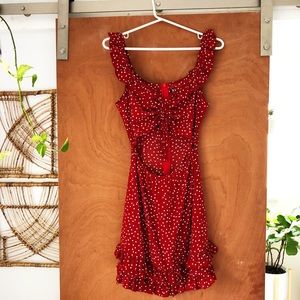 Nasty Gal Polka Dot Red Dress